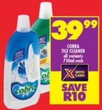 COBRA TILE CLEANER all variants 750ml each
