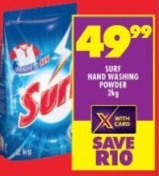 Shoprite SURF HAND WASHING POWDER 2kg offer