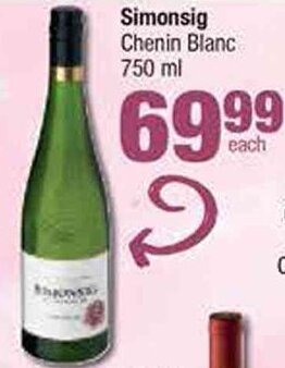 Spar Simonsig Chenin Blanc 750 ml offer