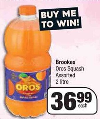Spar Brookes Oros Squash Assorted 2 litre offer