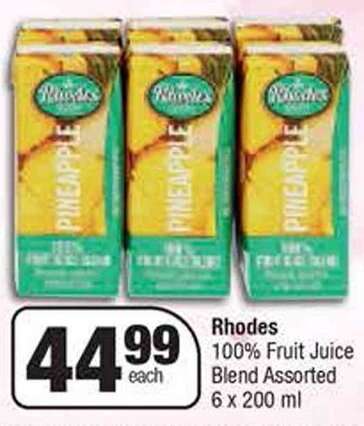 Spar Rhodes 100% Fruit Juice Blend Assorted 6x200ml offer