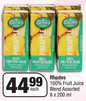 Spar Rhodes 100% Fruit Juice Blend Assorted 6x200ml offer