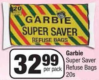 Spar Garbie Super Saver Refuse Bags 20s offer