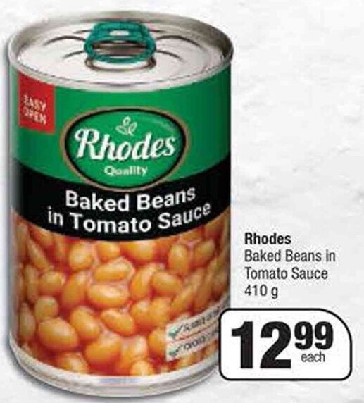 Rhodes Baked Beans in Tomato Sauce 410 g offer at Spar