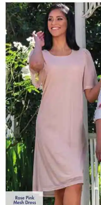 Makro Rose Pink Mesh Dress - 422293 offer