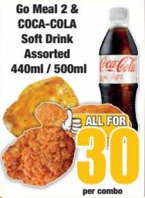 Boxer Go Meal 2 & COCA-COLA Soft Drink Assorted 440ml/500ml offer