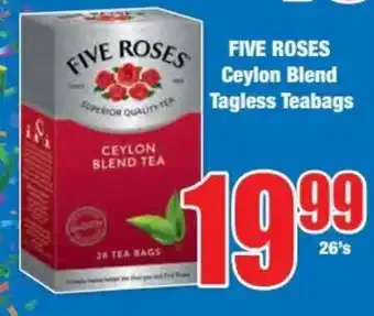 FIVE ROSES Ceylon Blend Tagless Teabags