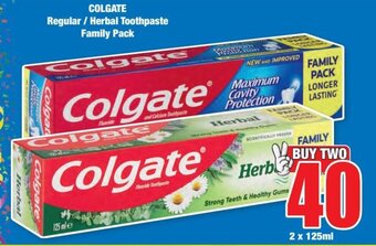 Boxer COLGATE Regular / Herbal Toothpaste Family Pack offer