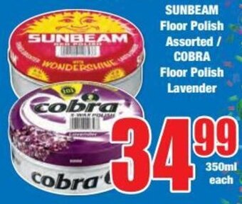 Boxer SUNBEAM Floor Polish Assorted / COBRA Floor Polish Lavender offer