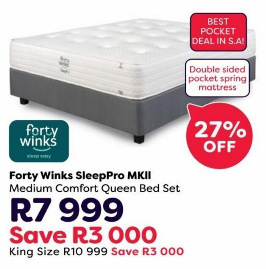 Forty Winks SleepPro MKII Medium Comfort Queen Bed Set offer at The Bed