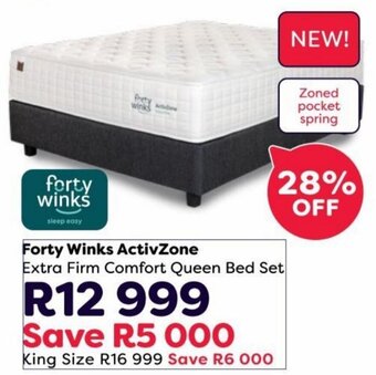 The Bed Store Forty Winks ActivZone Extra Firm Comfort Queen Bed Set offer