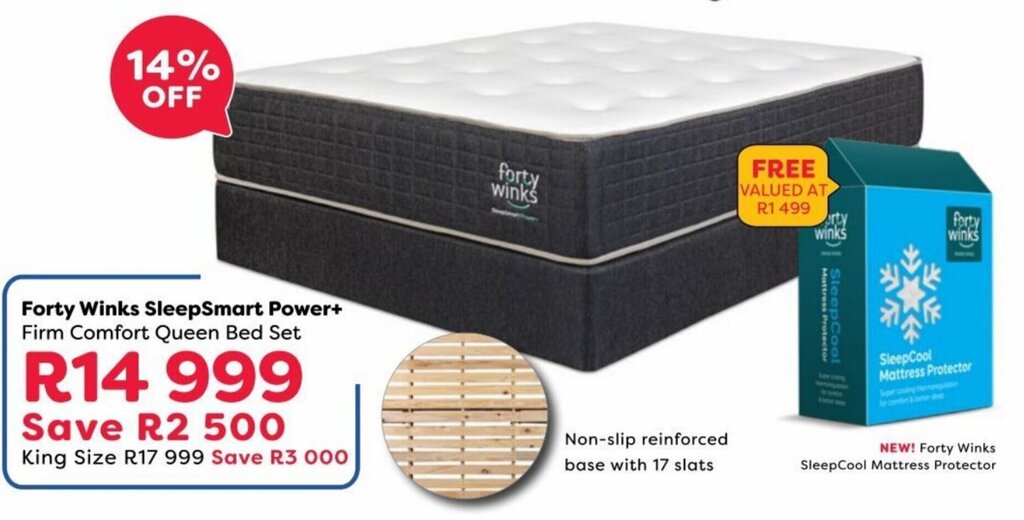 Forty Winks SleepSmart Power+ Firm Comfort Queen Bed Set offer at The