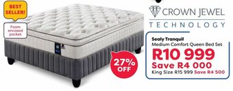 The Bed Store Sealy Tranquil Medium Comfort Queen Bed Set offer