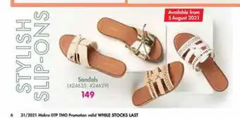 Makro Stylish Slip Ons Sandals - 424635 ; 424629 offer