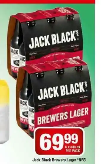 Jack Black Brewers Lager NRB 6x340ml per pack