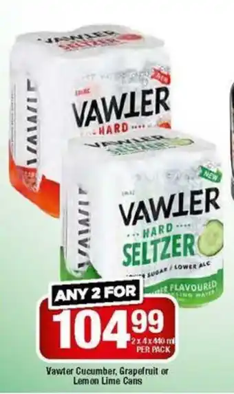 OK Liquor Vawter Cucumber, Grapefruit or Lemon Lime Cans 2 x 4x440ml per pack offer