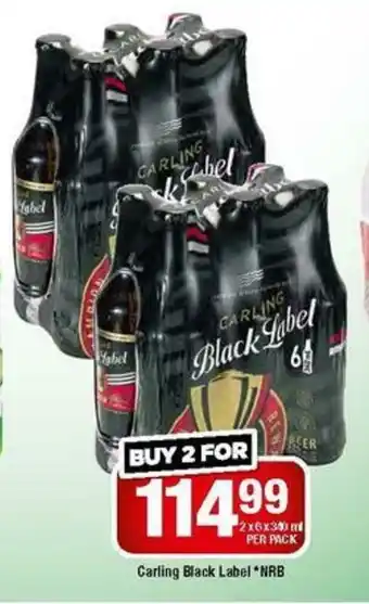 OK Liquor Carling Black Label NRB 2x6x340ml per pack offer
