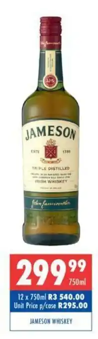Jameson Whiskey 750ml