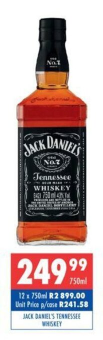 Ultra Liquors Jack Daniel's Tennessee Whiskey 750ml offer