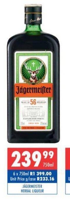 Jagermeister Herbal Liqueur 750ml