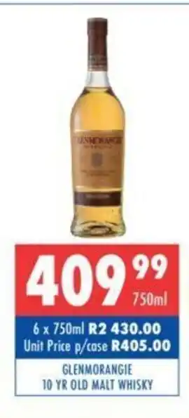 Ultra Liquors Glenmorange 10 Yr Old Malt Whisky 750ml offer