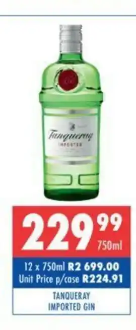 Ultra Liquors Tanquerray Imported Gin 750ml offer
