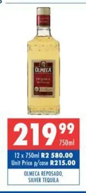Ultra Liquors Olmeca Reposado, Silver Tequila 750ml offer
