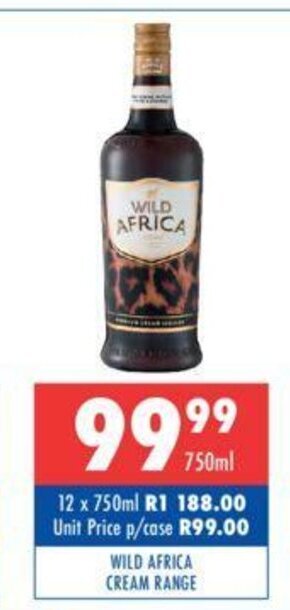 Wild Africa Cream Range 750ml