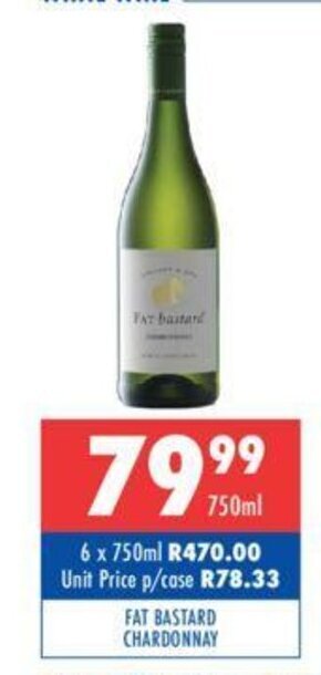 Fat Bastard Chardonnay 750ml