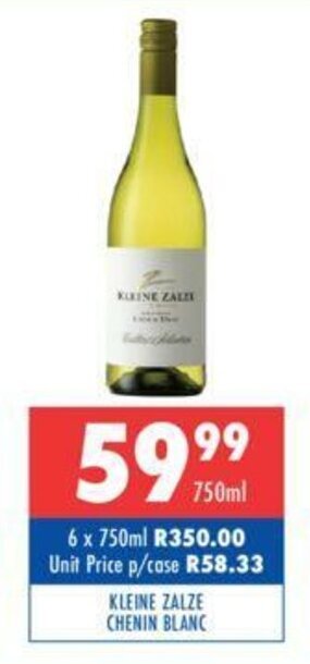 Ultra Liquors Kleine Zalze Chenin Blanc 750ml offer