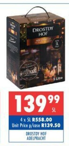 Ultra Liquors Drostdy HOF Adelpracht 5L offer
