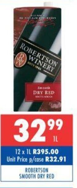 Ultra Liquors Robertson Smooth Dry Red 1L offer