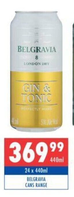 Ultra Liquors Belgravia Cans Range 24 x 440ml offer