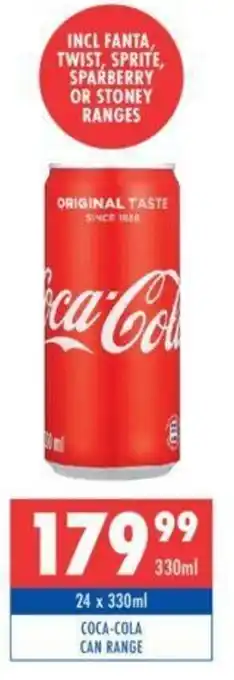Ultra Liquors Coca-Cola Can Range 330ml offer