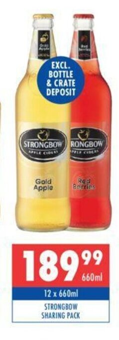 Ultra Liquors Strongbow Sharing Pack 12x660ml offer