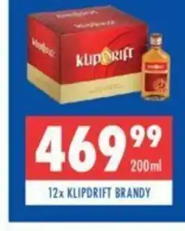 Ultra Liquors 12 x Klipdrift Brandy 200ml offer