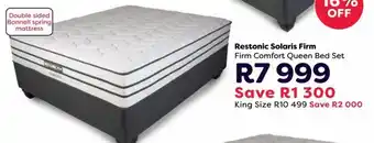 The Bed Store Restonic Solaris Firm Firm Comfort Queen Bed Set offer