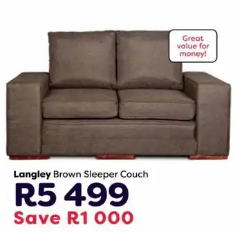 The Bed Store Langley Brown Sleeper Couch offer