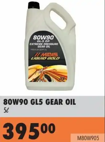 Midas 80W90 GL5 GEAR OIL 5L offer