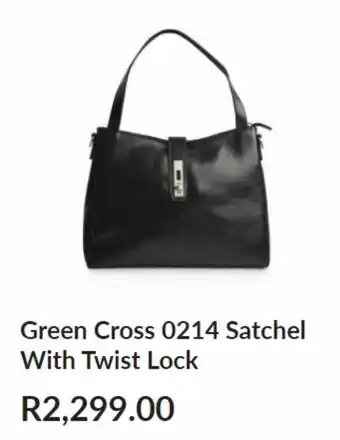 Green cross0214 satchel with twist lock
