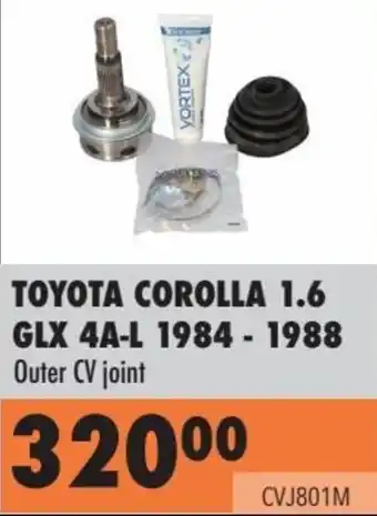 Midas TOYOTA COROLLA 1.6 GLX 4A-L 1984 - 1988 Outer CV joint offer