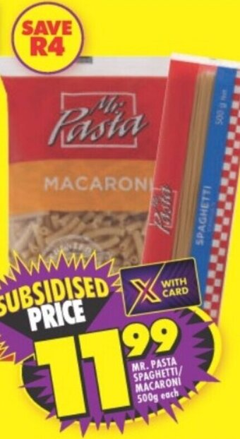Shoprite MR. PASTA SPAGHETTI/ MACARONI 500g each offer