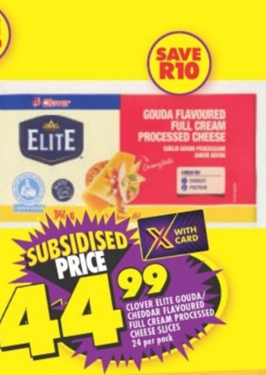 CLOVER ELITE GOUDA/ CHEDDAR FLAVOURED FULL CREAM PROCESSED CHEESE