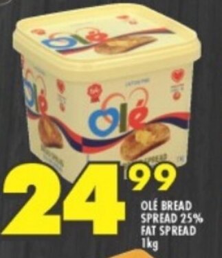 Shoprite OLE BREAD SPREAD 25% FAT SPREAD 1kg offer