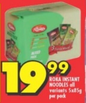 Shoprite ROKA INSTANT NOODLES all variants 5x85g per pack offer