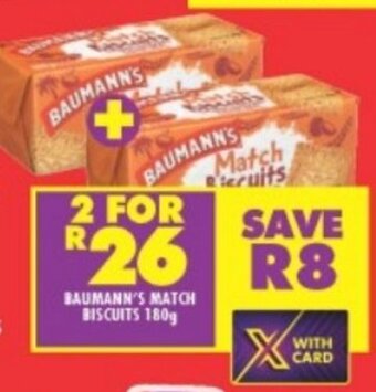 Shoprite BAUMANN'S MATCH BISCUITS 180g offer