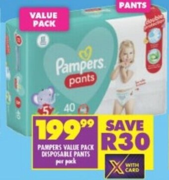 Shoprite PAMPERS VALUE PACK DISPOSABLE PANTS per pack offer
