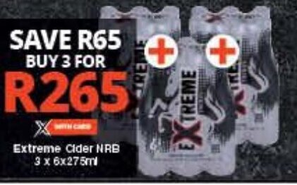 Extreme Cider NRB 3 x 6x275ml offer at Checkers