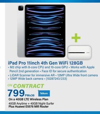 Incredible Connection Ipad pro 11inch 4th gen wifi 128gb offer