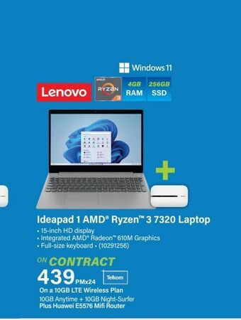 Incredible Connection Ideapad 1 amd ryzen 3 7320 laptop offer